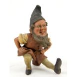 Figure of a dancing gnome, in painted terracotta, Austria or Germany, early 20th C, 20cm This lots