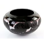 Valerie Surjan, 20th century cameo glass bowl with horizontal band of Elephants, signed no 19/50,
