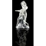 Lalique model of two dancers, engraved Lalique France to rim of base, 25cm Provenance: Part of