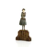 Demetre Chiparus (1886-1947), 'Simplicite' bronze and ivory figure of a young woman wearing a