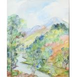 Hermione Thornton-Lofthouse (b.1928), Landscape, signed dated 81, watercolour, 48cm x 38cm .