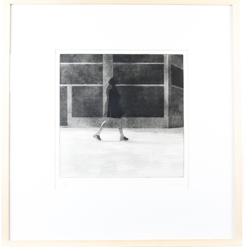 § Adrian Bartlett (British, 1939), lady walking 3/50 print, signed in pencil, 39cm x 37cm. Please - Image 2 of 3