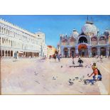 Jeremy Sanders ' St Mark's, Venice' Oil on board, signed 41 x 31 cm .