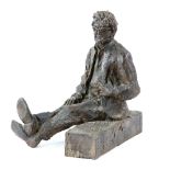 Edith Simon, sculpture of a seated man, 30cm high .