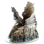 Lesley Maddox McNulty, Face down ceramic sculpture 67cm and a smaller piece 52cm ( with original