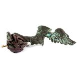 Bronze sculpture of Mercury's foot and flower, unsigned, 59cm on painted column. Provenance: Part of