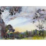 Hermione Thornton-Lofthouse (b.1928), Landscape, signed dated 94, watercolour, 27cm x 36cm .