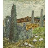 Watkins. (19/20th century). Sheep grazing by the ruins of a Tin Mine, possibly Cornwall. Oil on