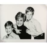 John Swannell Princess Diana Prince Harry & Prince William 1994 3 photograph signed in pen 1/10,