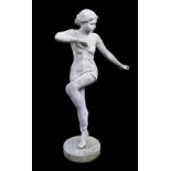 Yvonne Beecroft composition garden sculpture, modelled as a young dancer, signed on base, 131cm high