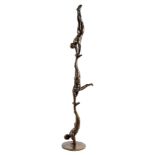 Noal Condall, bronze sculpture of three acrobats, signed on base dated 2010, 86cm high .