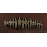 Giovanni Schoeman (South Africa, 1940-1980), Bronze effect figural wall sculpture, signed, 86 x 39