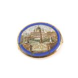 19th C micro mosaic brooch, Saint Peter's square Rome, mounted in 15 ct, 2.5 x 2.2cm and a pair of