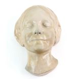 Late 19th early 20th century plaster cast of the death mask of ‘L'Inconnue de La Seine’ or ‘The Lady