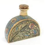 Ceramic bottle vase, possibly Qajar Iranian, with stopper, 14cm high. Please see ewbanks.co.uk for