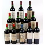 Twelve bottles of red wine to include three bottles of Moulin de Cafour Bordeaux 1991 vintage, two