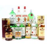 Various bottles of spirits to include one bottle of Gordon's Special Dry London Gin (1L), two