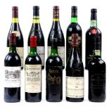 Ten bottles of wine and port to include two bottles of Les Arnevels Chateauneuf-du-pape 1991