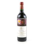 One bottle of Chateau Mouton Rothschild, Premier Cru, Pauillac, 1998 vintage red wine.