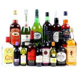 Various Sherry and Spirits to include: one bottle of Croft Original Sherry, one bottle of Domecq