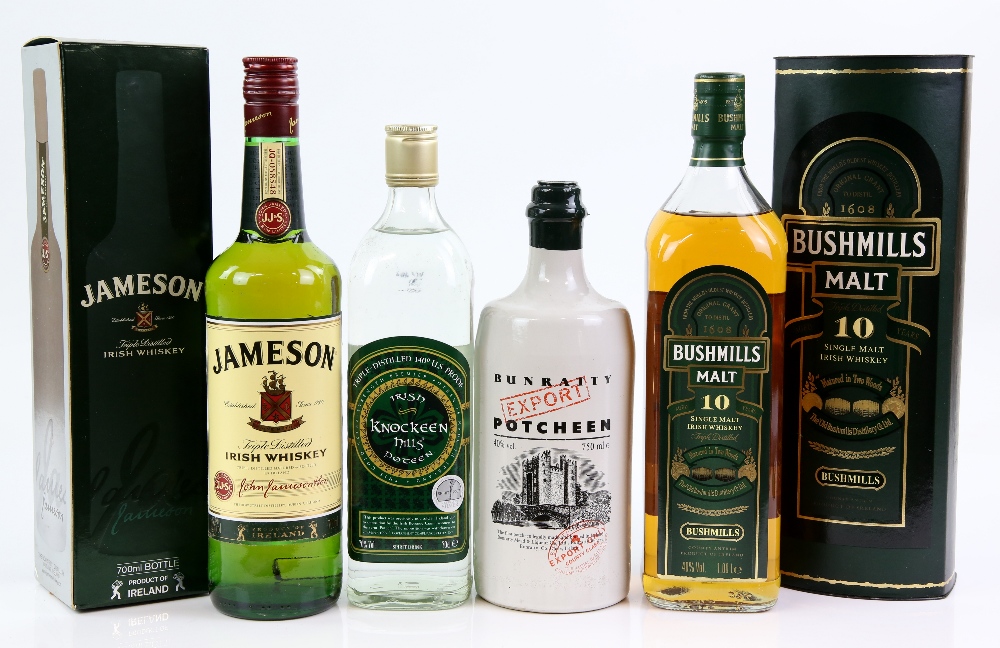 Four bottles of spirits to include one bottle of Jameson Irish Whiskey, 70cl 40%. One bottle of