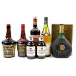 Various bottles to include one bottle of Vieil Armagnac J.Dupeyron Napoleon Cognac (100cl, boxed).