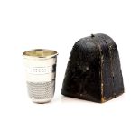 Victorian silver spirit measure in the form of a large thimble, by Colen Hewer Cheshire,