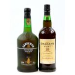 Two bottles of port to include one bottle of Graham's 10 Years of Age Tawny Port. One bottle of