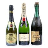 Three bottles of Champagne and Sparkling Wine to include one bottle of Moet & Chandon Imperial