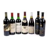 Seven bottles of red wine to include one bottle of Chateau Tour Caillet Bordeaux 1986 vintage, one