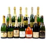 Thirteen bottles of Champagne and Sparkling Wine to include: One bottle of Vouvray Brut Champagne