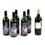 Six bottles of red wine to include five bottles of Cuvee Du Bicentenaire dé la Revolution