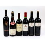 Six bottles of wine to include Teleki Villányi Cabernet Sauvignon, Scarpantoni Estate Reserve,
