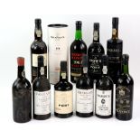 Eleven bottles of port to include one bottle of Quinta Do Noval 1963 vintage port, one bottle of