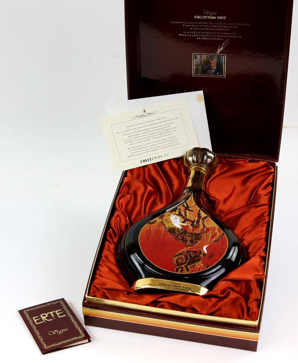 Courvoisier Extra Collection Erte No.1 Vigne cognac, boxed. Staining / dirt to label on front of