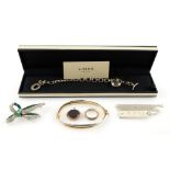 Group of jewellery, Links of London bracelet boxed, other small items of silver, Victorian agate fob