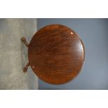 19th century circular mahogany breakfast table on tripod base.