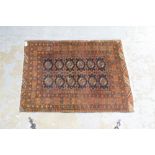 Afghan type red ground rug 134 x 94 cm and another Persian type rug 200 x 130 cm .