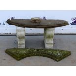 Composite stone garden bench width 100cm .