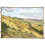 20th Century landscape, oil on canvas, monogramed VKL, Metropole Art Centre label verso, dated 1987,