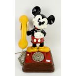 Novelty Walt Disney Mickey Mouse telephone with 'Property of Post Office' to base, H38cmSold on