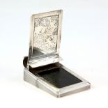 Victorian silver notebook holder, by Asprey & Co, London 1873, without pen, with weighted base and
