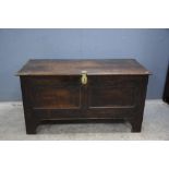 18th century panelled oak coffer .