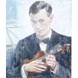 A. Dorothy Cohen, R.A. (British 1887-1960), portrait of a violinist, oil on board, signed and