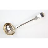 Scottish silver Georgian fiddle pattern sauce ladle, Edinburgh 1822 by RH . Marks clear. Bowl