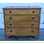 Mahogany chest of four long drawers,.