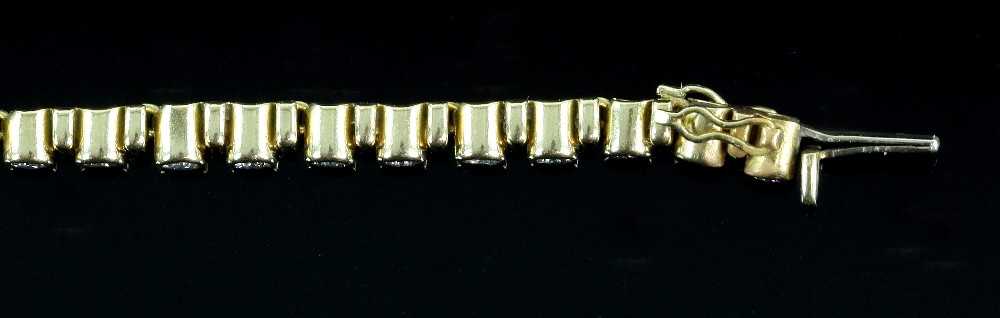 Diamond line bracelet, set with thirty four rub over set round brilliant cut diamonds, estimated - Image 7 of 8