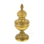 19th Century gilt metal urn shaped finial - 22 cm .