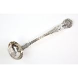 Georgian fluted silver bowl ladle with Baleen handle . Handle with small knocks and scratches.