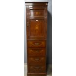 Early 20th century mahogany hall cupboard converted from a triple wardrobe .